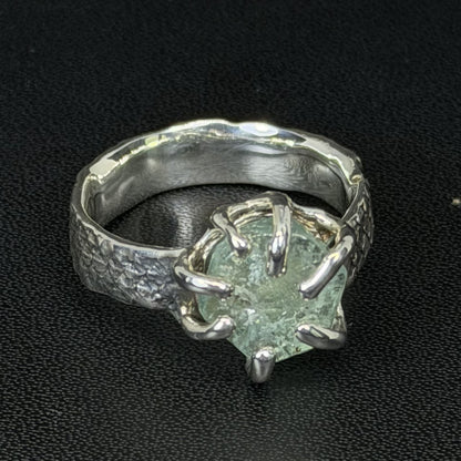 Lizard aquamarine ring