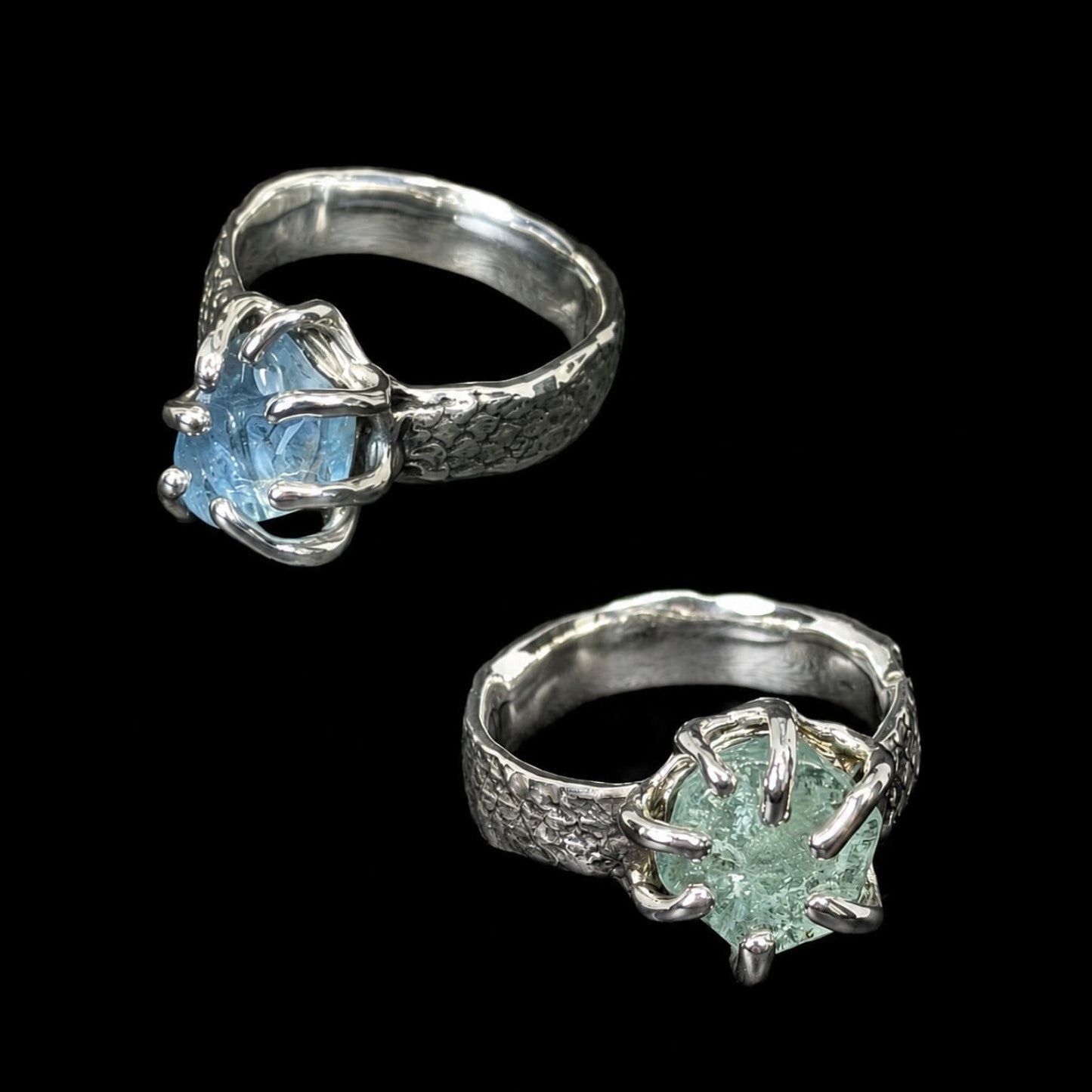 Lizard aquamarine ring
