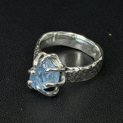 Lizard aquamarine ring