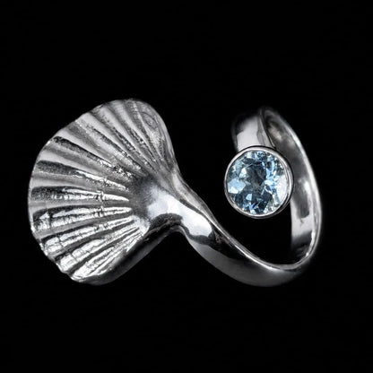 Seashells with topaz & pearl ring
