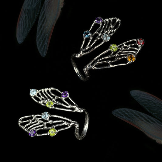 Crystal wings ring