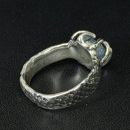 Lizard aquamarine ring