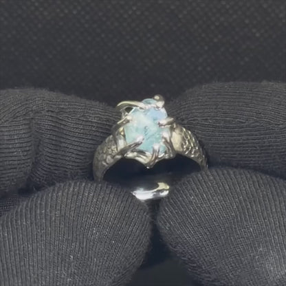 Lizard aquamarine ring